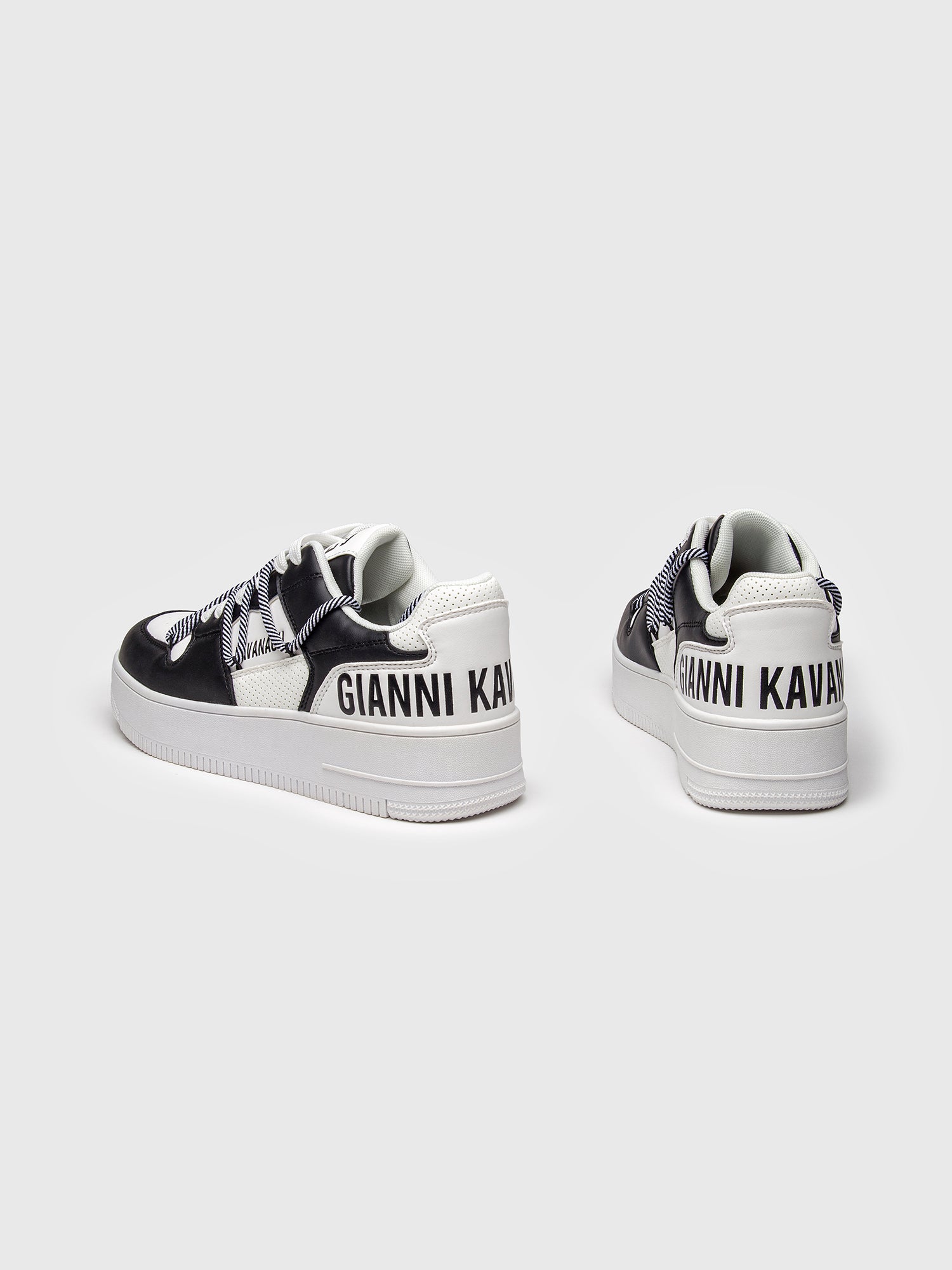 sneakers / Black Wrapped Striped Sneakers