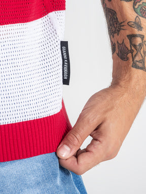 t-shirts / Red Striped Knit Tee