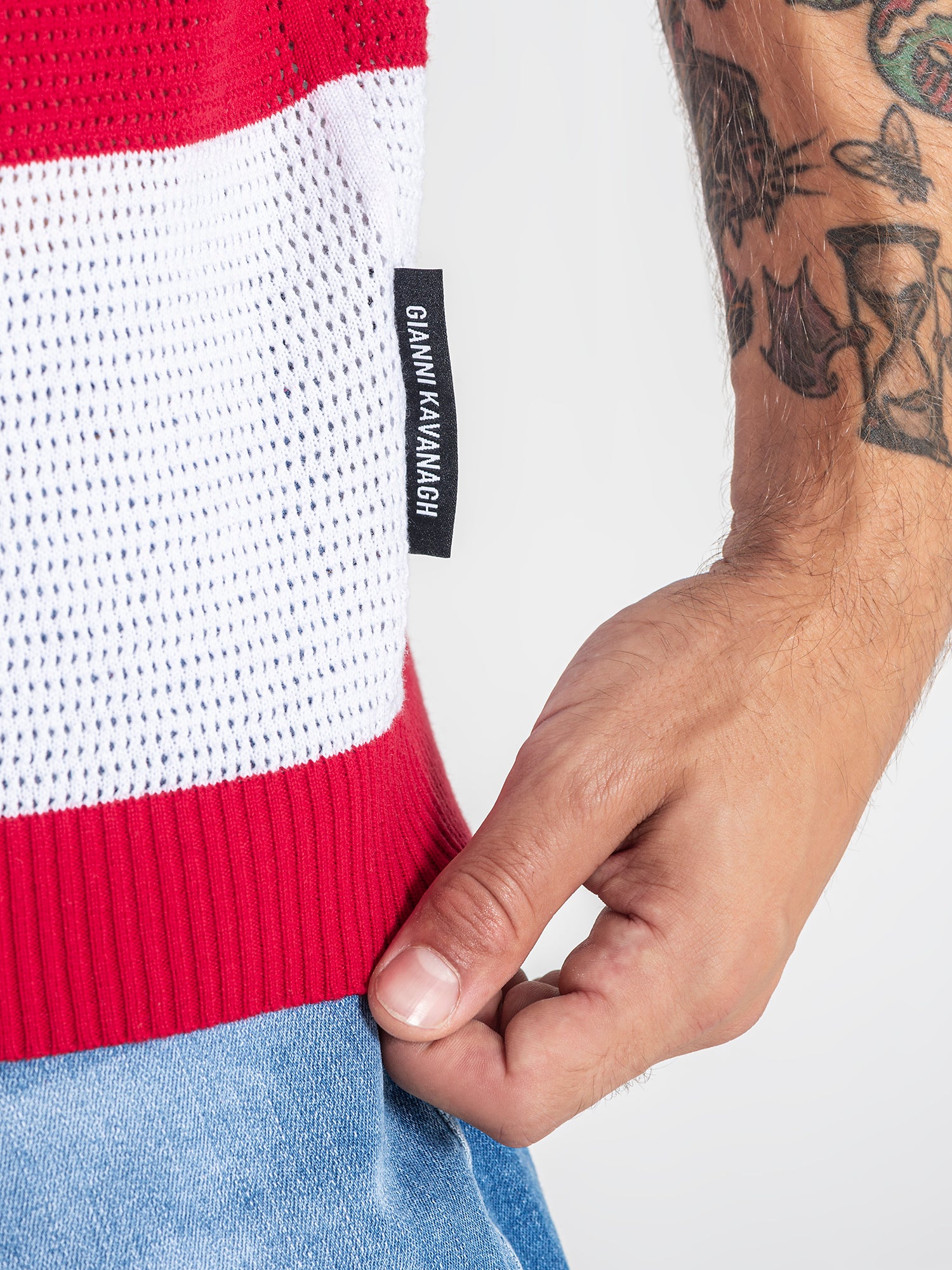 t-shirts / Red Striped Knit Tee