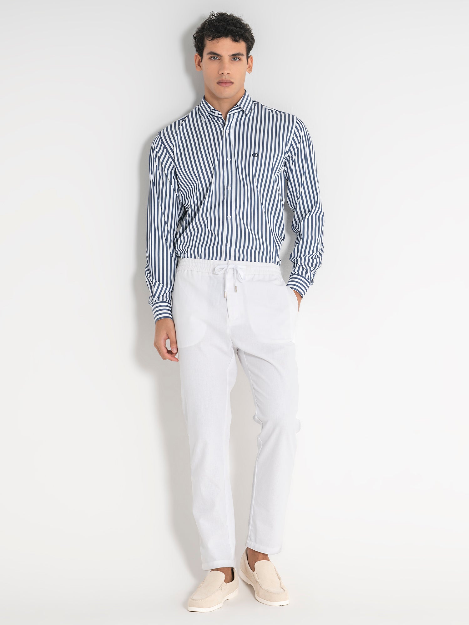 shirts / Navy Blue Striped Shirt