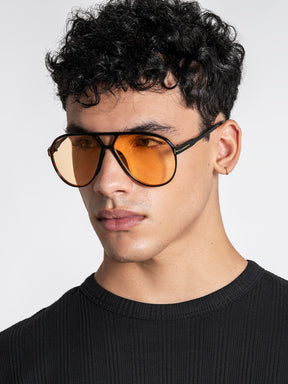 sunglasses / Orange Aviator Sunglasses