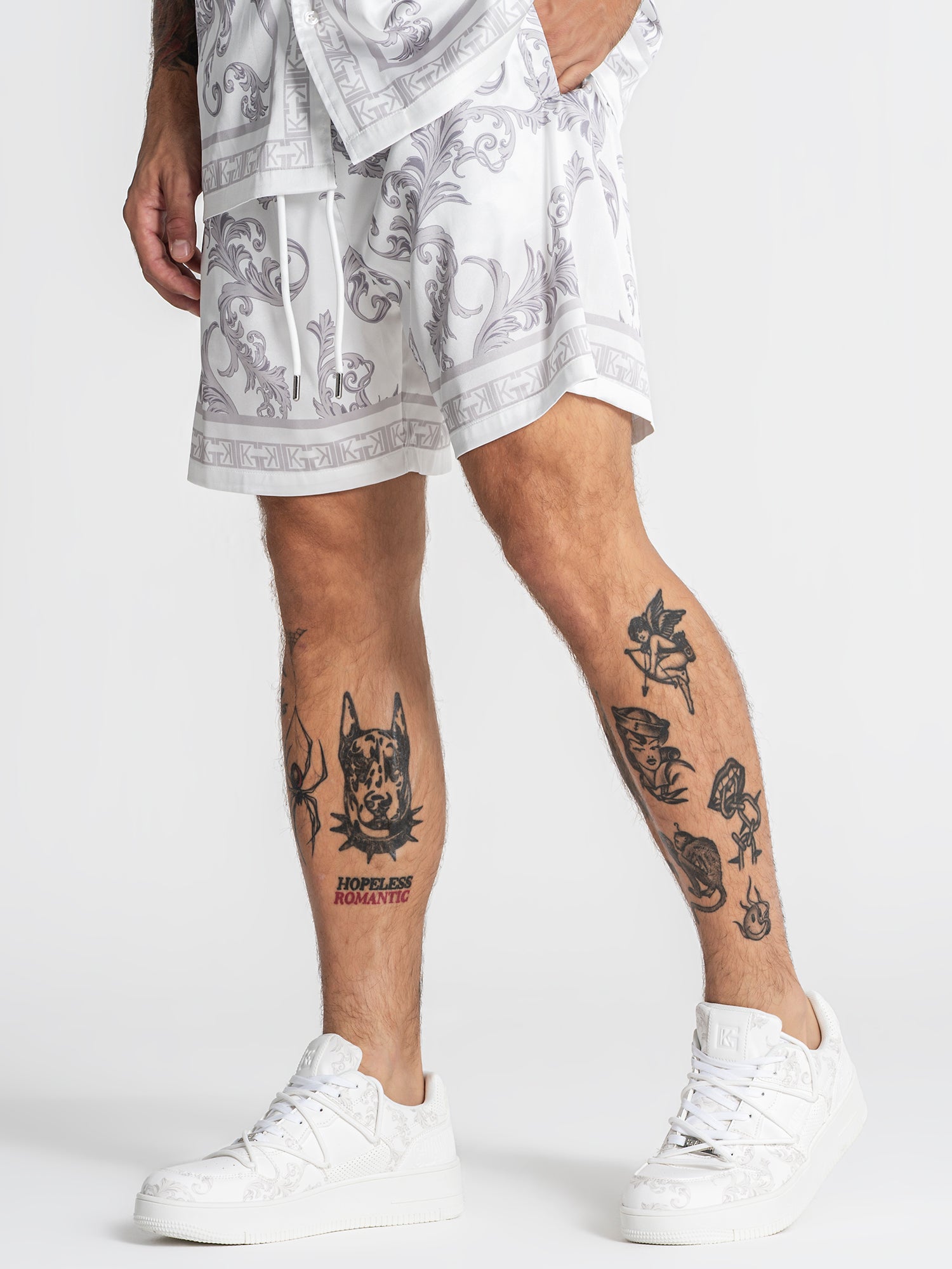 shorts / White Majestic Satin Shorts