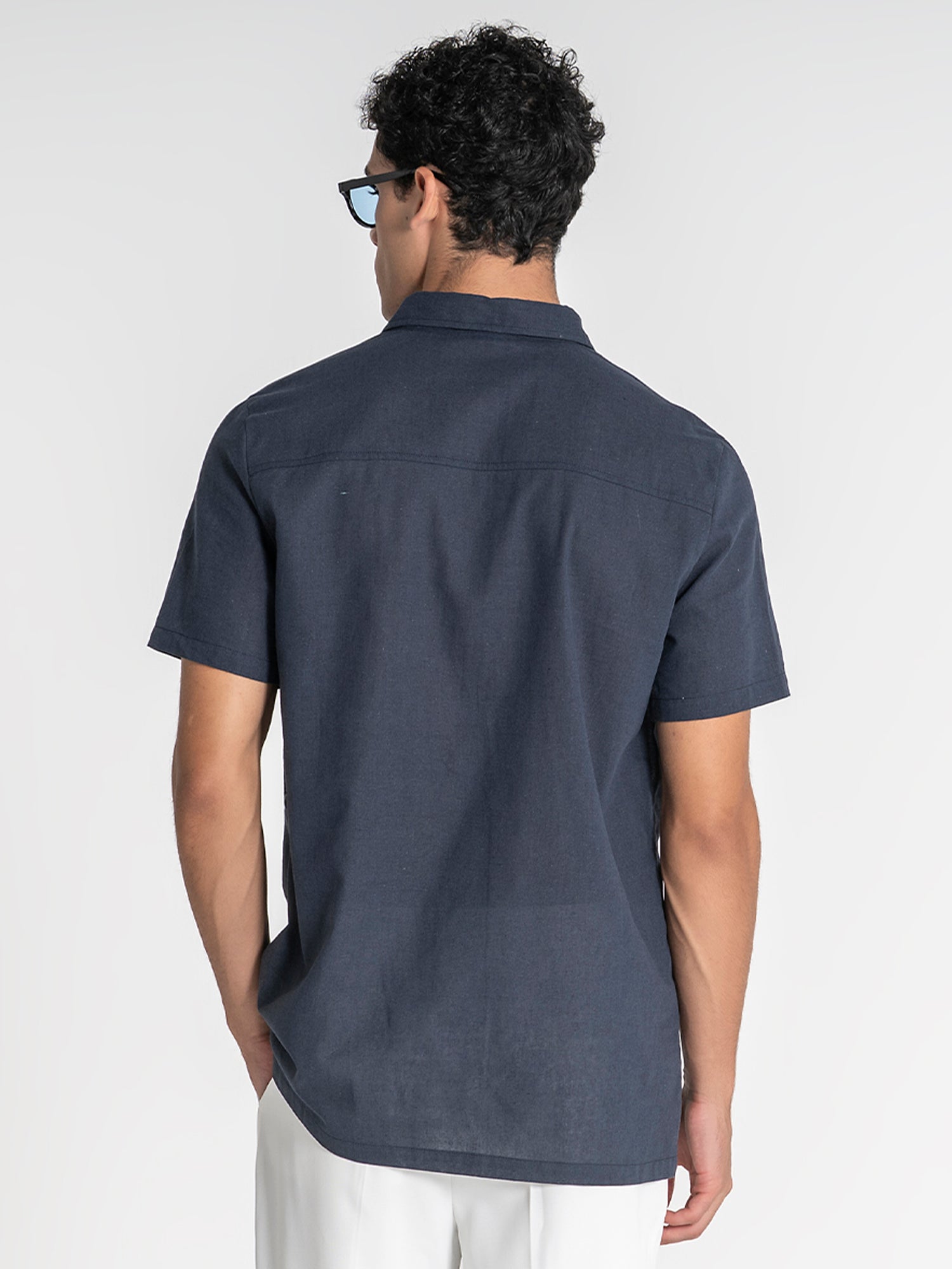 shirts / Dark Blue GG Linen Shirt