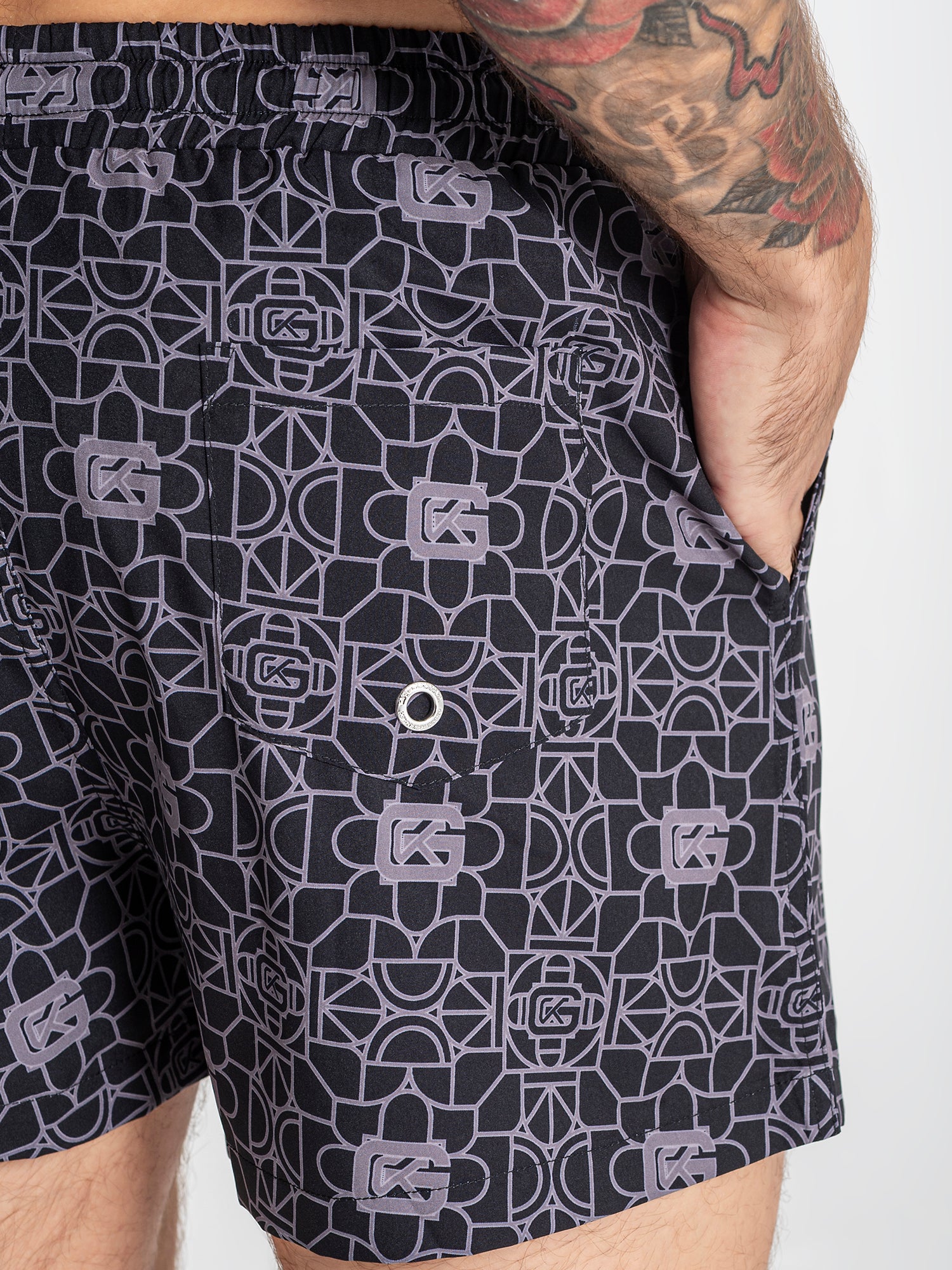 swimshorts / Black Tiled Swimshorts