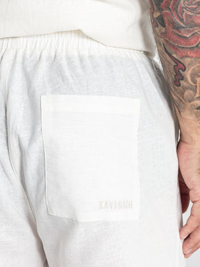 shorts / White Nature Linen Shorts