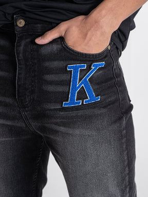 jeans / Black Collage Patch Jeans