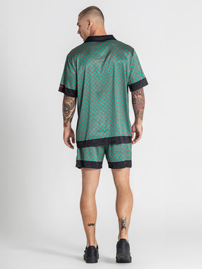 shirts / Green GK Mania Satin Shirt