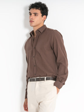 shirts / Brown Flax Linen Shirt