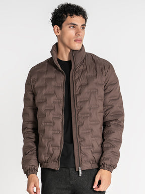jackets / Brown Code Puffer Jacket