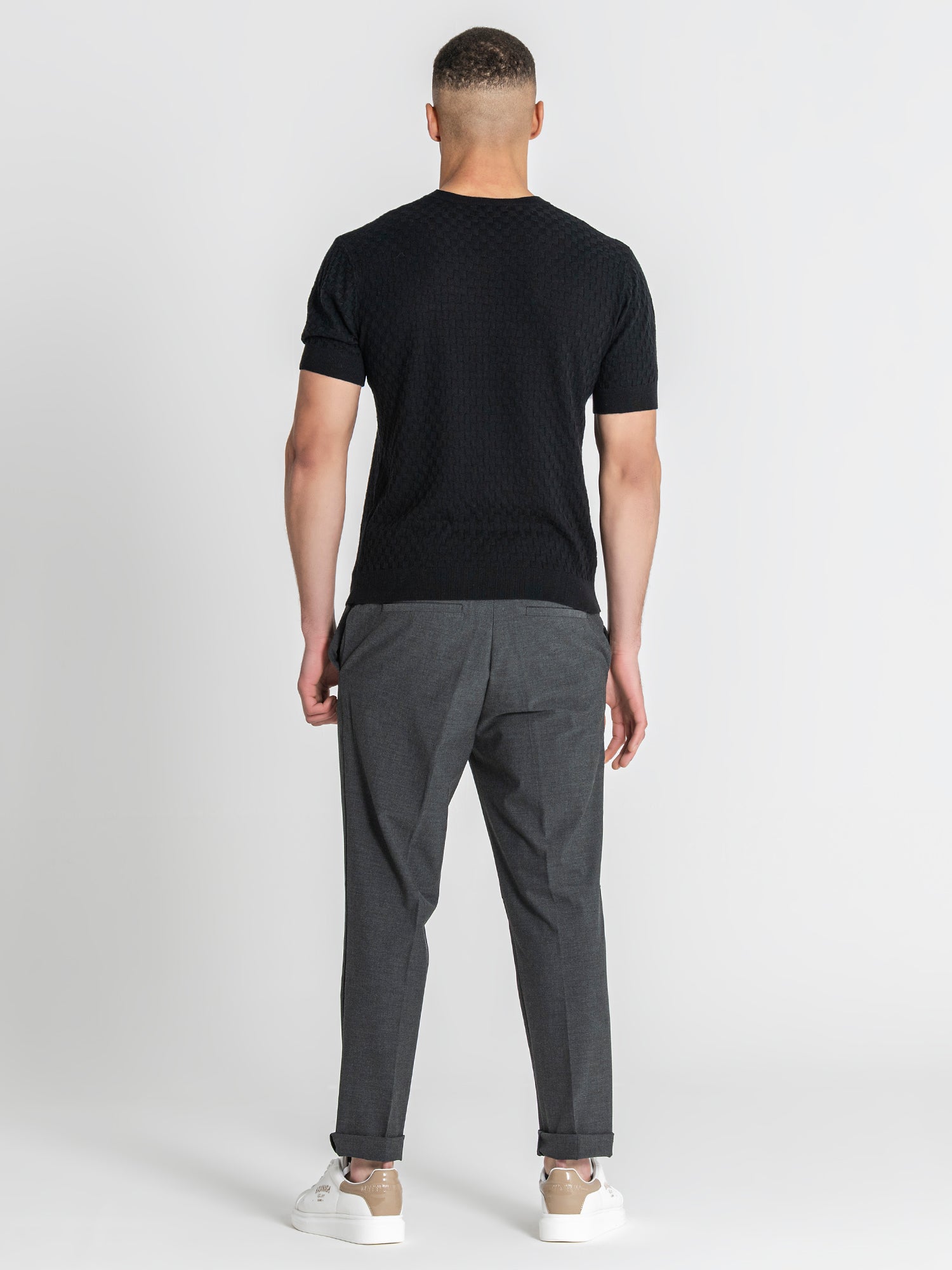 t-shirts / Black Squared Knit Tee