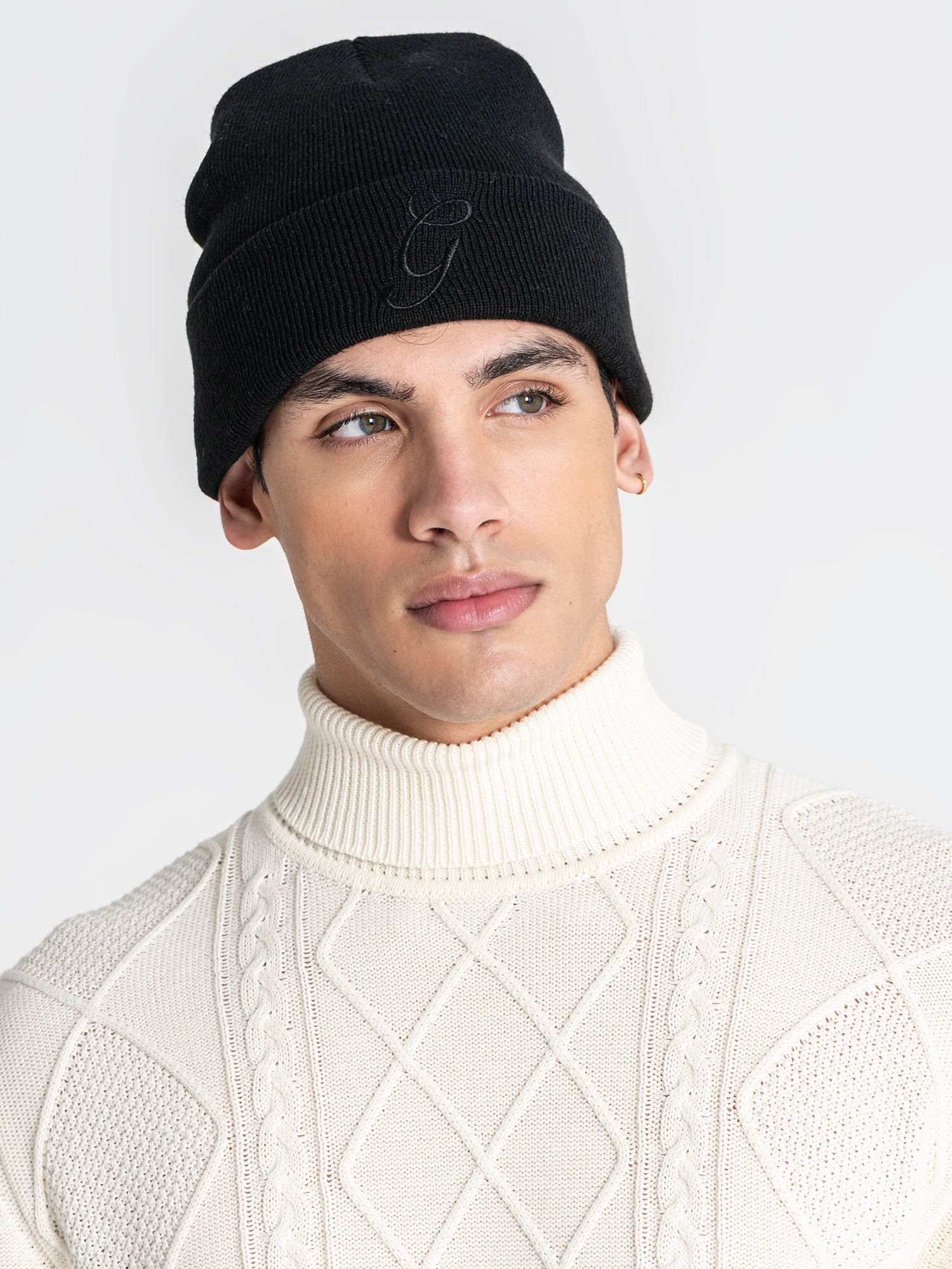 sweats / White Cable Knit Turtleneck