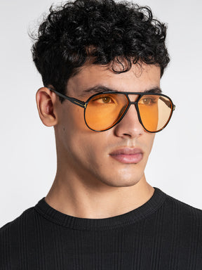 sunglasses / Orange Aviator Sunglasses