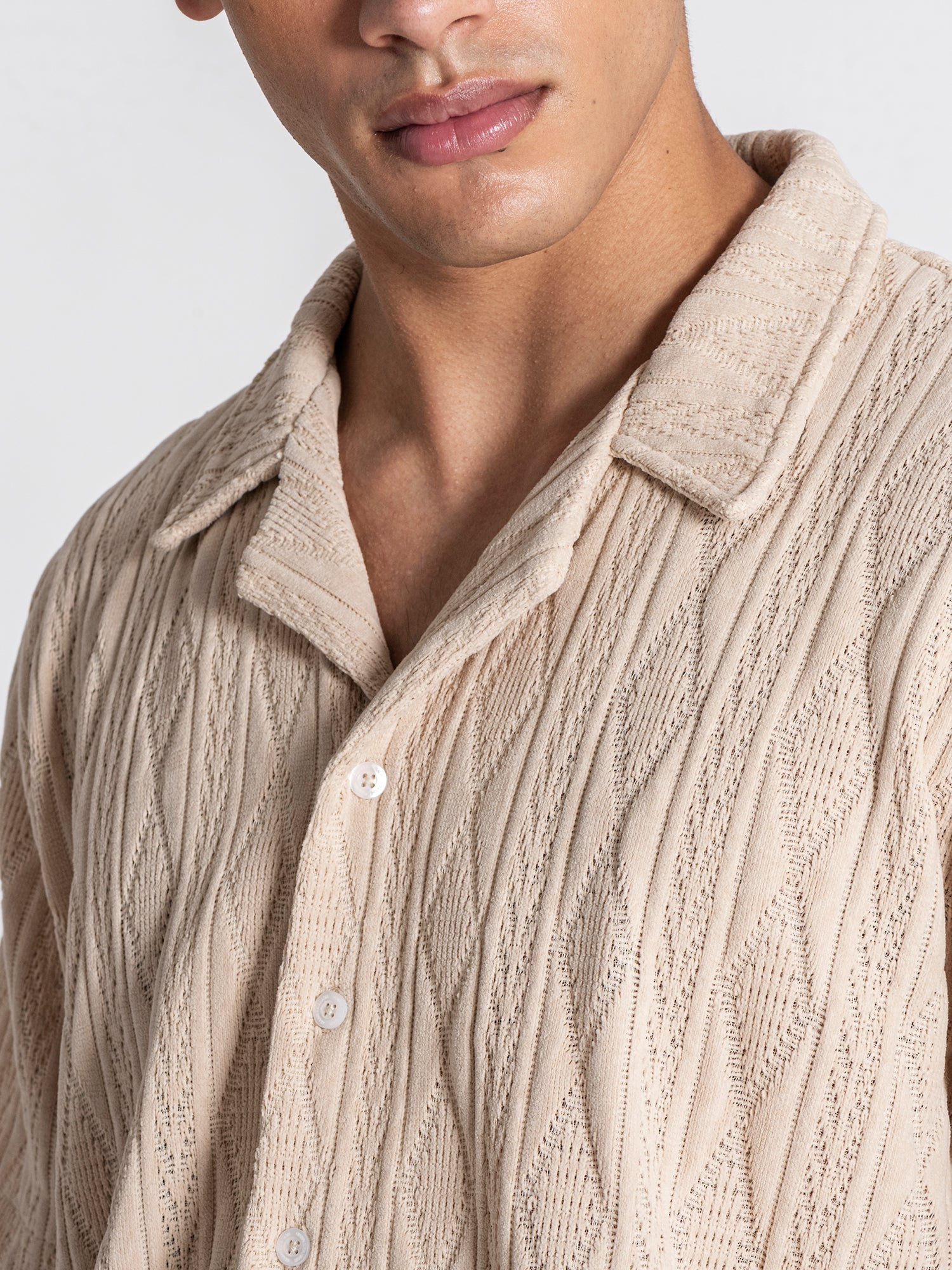 shirts / Beige Diamond Shirt