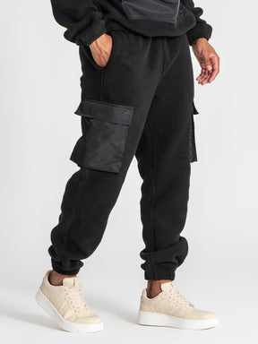 joggers / Black Cargo Sherpa Joggers