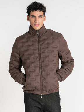 jackets / Brown Code Puffer Jacket