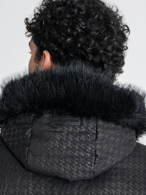 puffers / Black Smart Houndstooth Puffer Jacket