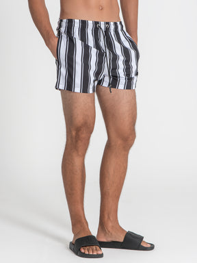 swimshorts / Black Striped Swimshorts