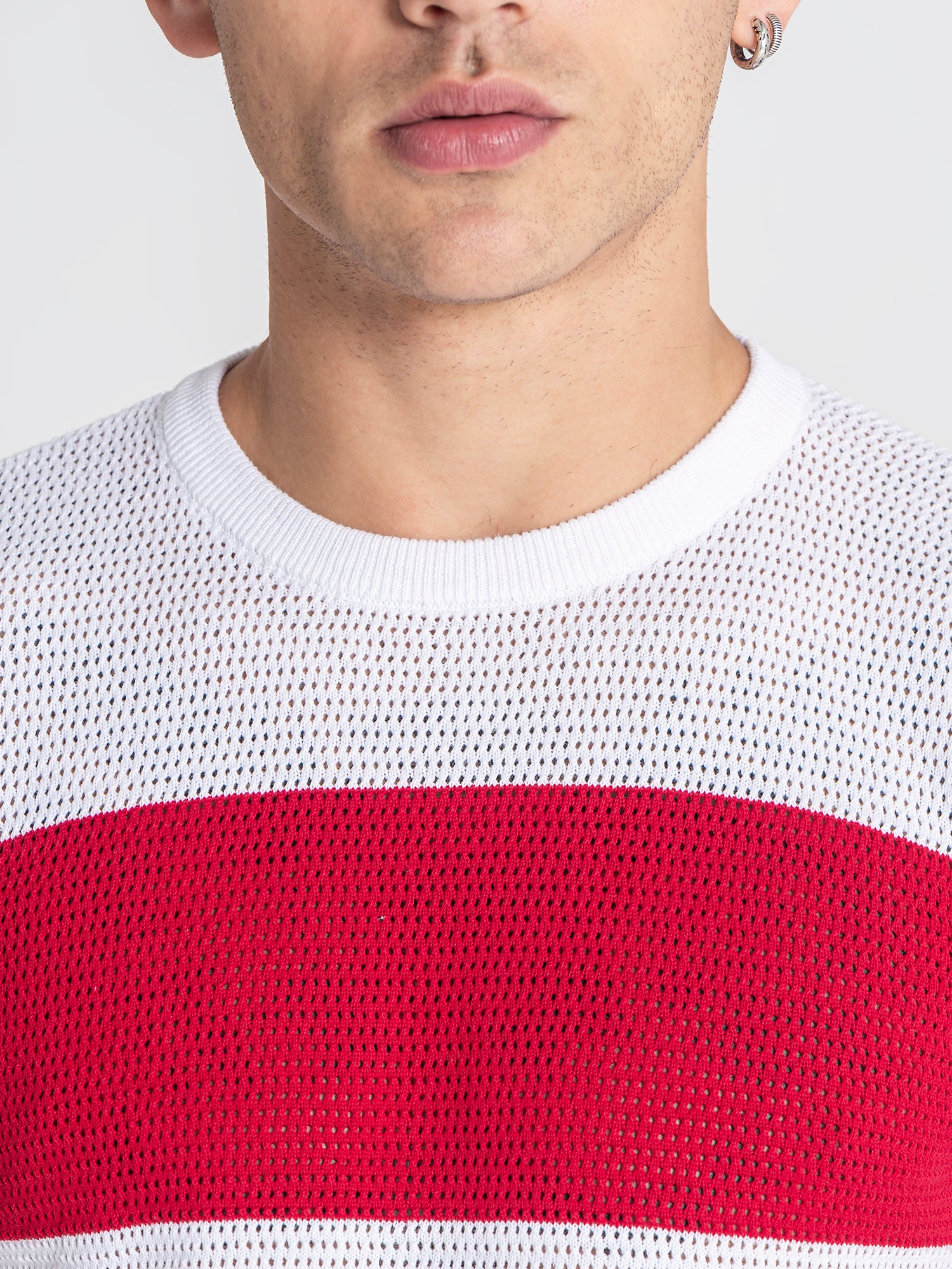 t-shirts / Red Striped Knit Tee