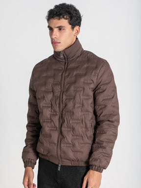 jackets / Brown Code Puffer Jacket
