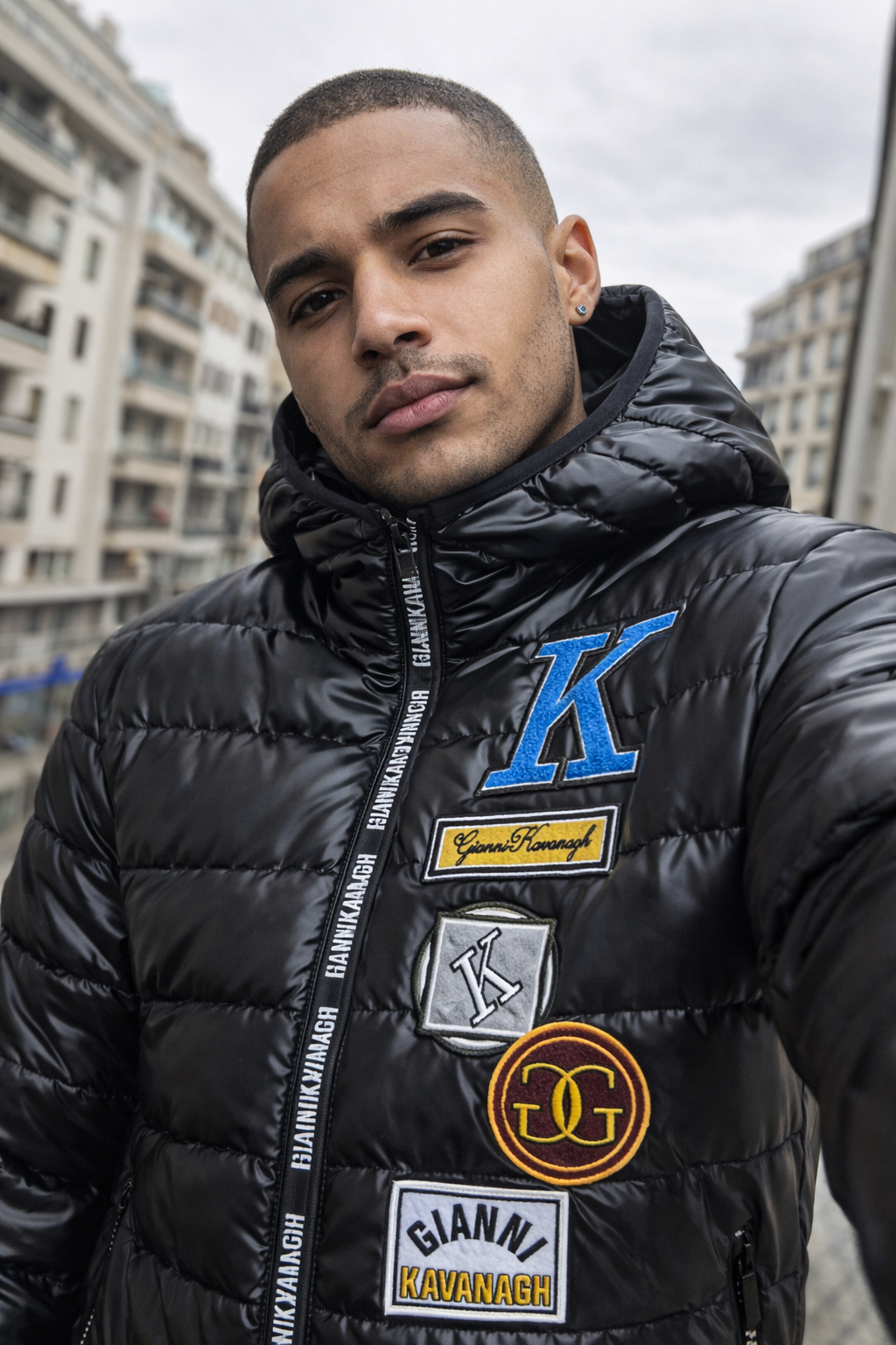 Black Collage Hoodie Jacket