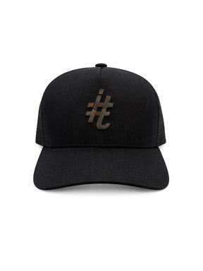 Boné Itals Preto Brasão Preto com Relevo