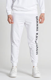 White Jenga Loose Joggers