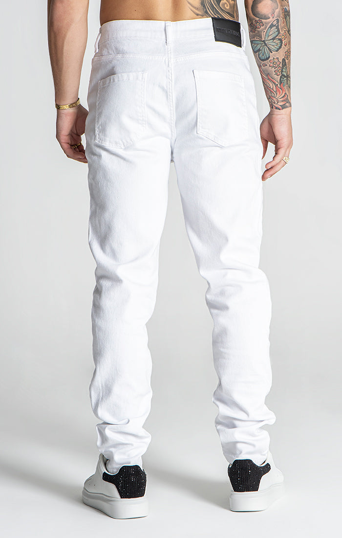 White GK Slim Fit Jeans