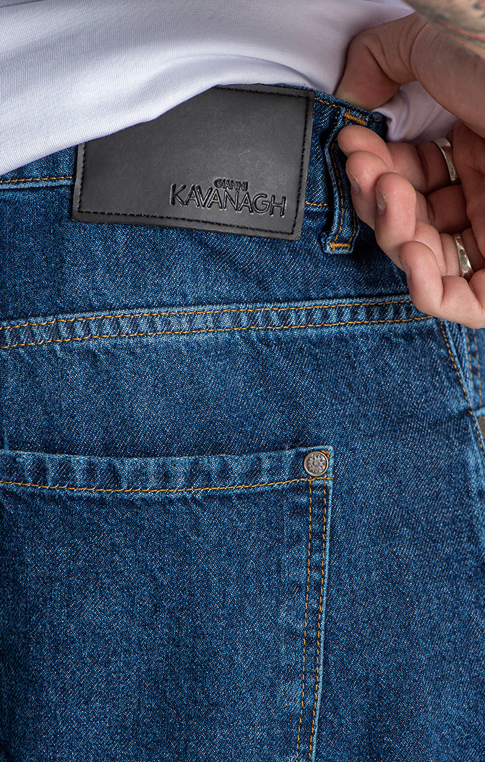 Dark Blue Echo Balloon Ripped Jeans