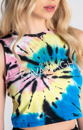 Top Curto Multicolor Efeito Degradado