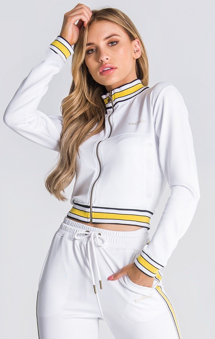 White Old School Cropped Jacket
