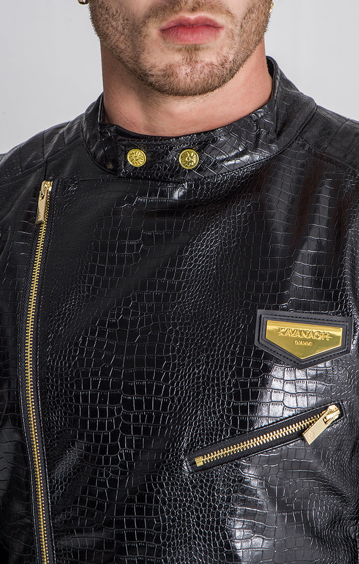 Black Legacy Textured Biker Jacket