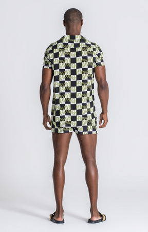 Checkerboard Print Hawaiian Shirt