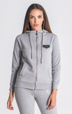 Grey Melange Core Hoodie Jacket