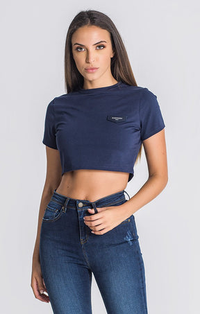 Navy Blue Core Cropped Tee