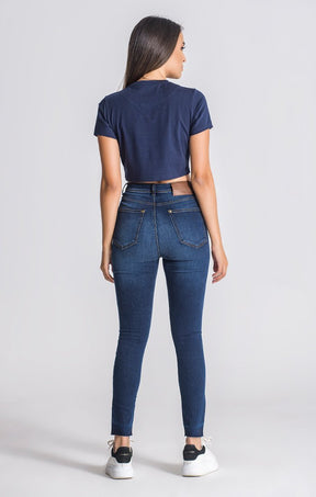 Navy Blue Core Cropped Tee
