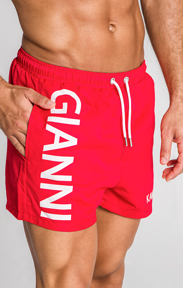 Red Dimension Swimshorts